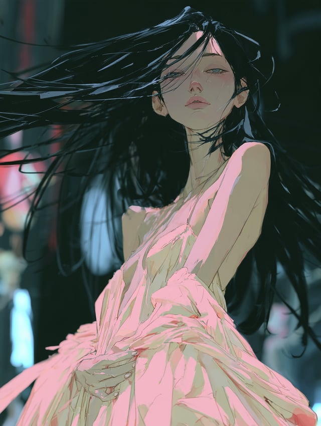 An ethereally beautiful woman with classical Eastern elegance, mysterious and alluring, delicate elo