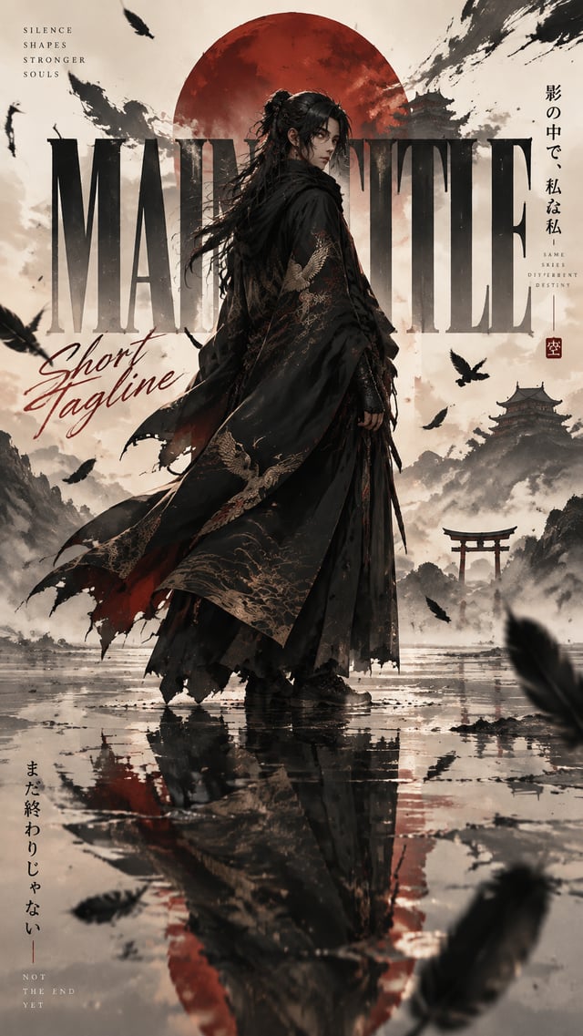 Create a premium viral cinematic anime editorial poster featuring a mysterious [Gender] shinobi stan