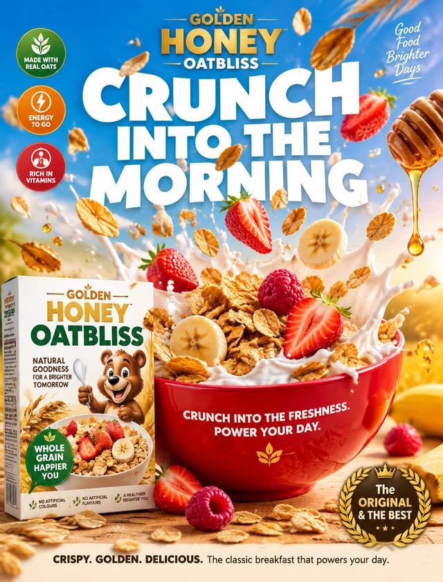 GOLDEN HONEY OATBLISS FMCG POSTER CAMPAIGN