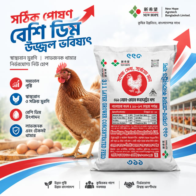 Create a premium, modern social media advertising design for New Hope Agrotech Bangladesh Limited fe