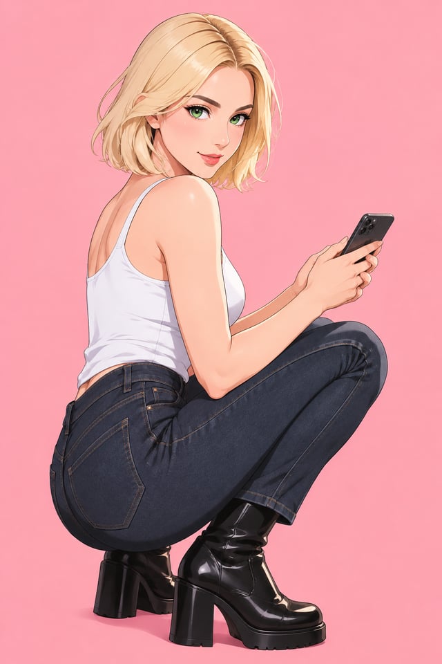 [UPLOAD YOUR IMAGE] A stylized anime-inspired portrait features a young woman with chin-length black