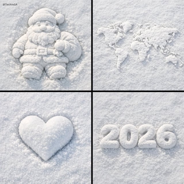 Create a 3D of [OBJECT] made of white snow. The voluminous are lying on a snowy surface, slightly su