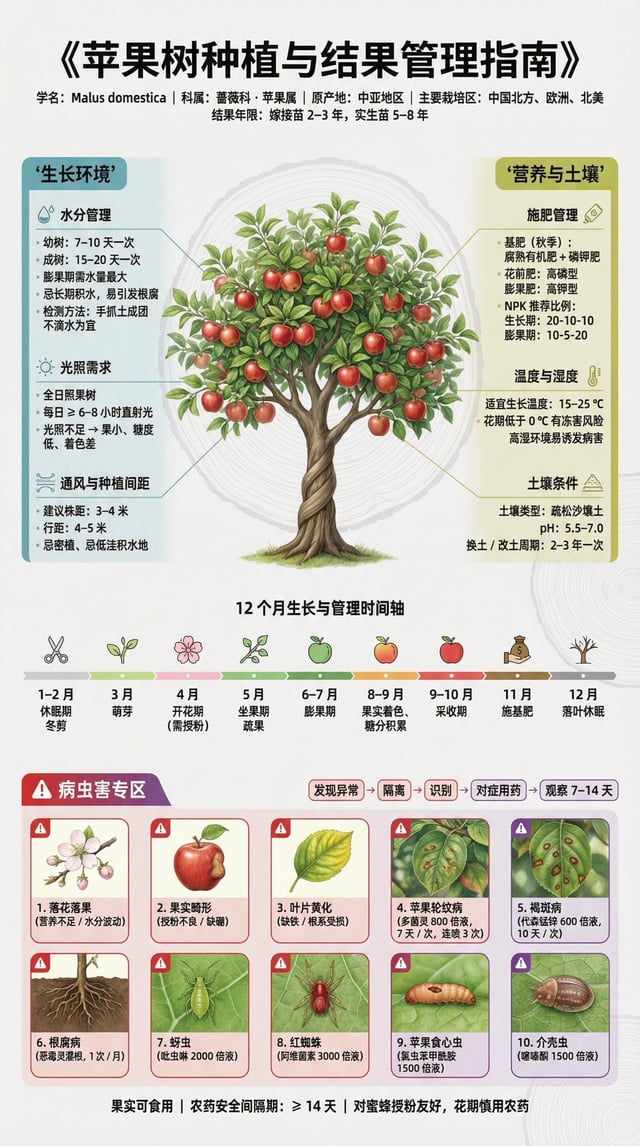 果树种植科普展板 | 3:4 竖版 | 博物馆级信息设计