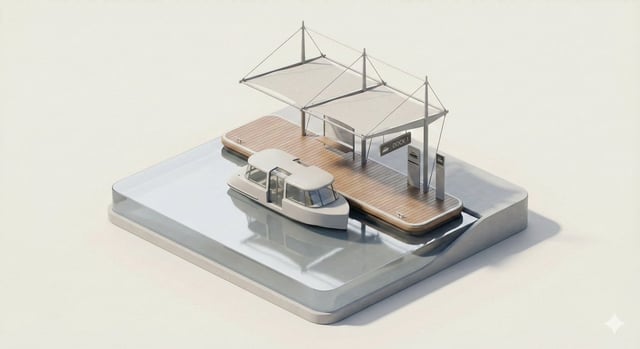 A clean, minimal 3D isometric diorama of a [CITY TRANSPORT TYPE] stop, featuring a [VEHICLE] paused 