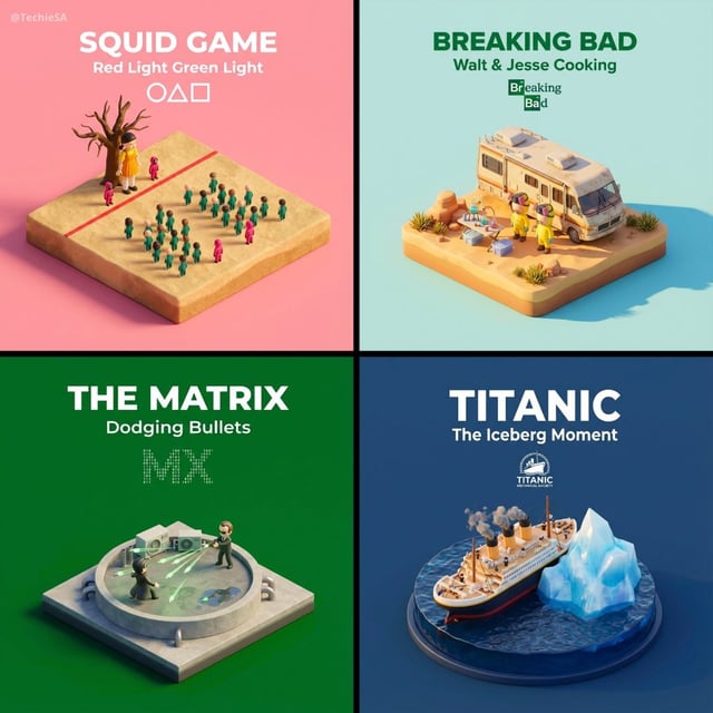 Present a clear, 45° top-down isometric miniature 3D cartoon scene of the iconic scene [SCENE NAME] 
