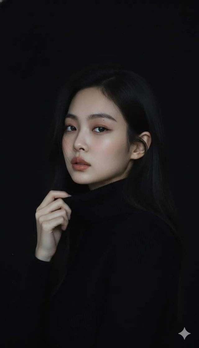 Moody cinematic portrait of a young woman with clear fair skin and barely-there makeup, warm natural