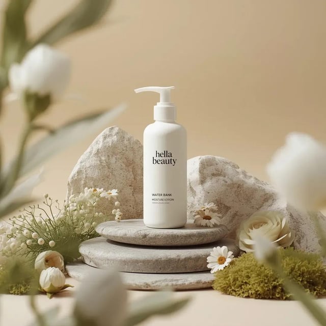 Ultra-high-end photorealistic commercial skincare product photography featuring a matte white plasti