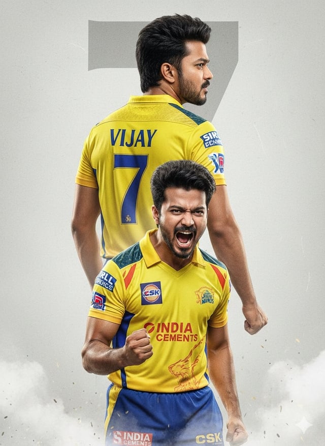 An ultra-realistic cinematic cricket poster featuring a young Indian male cricketer using the upload