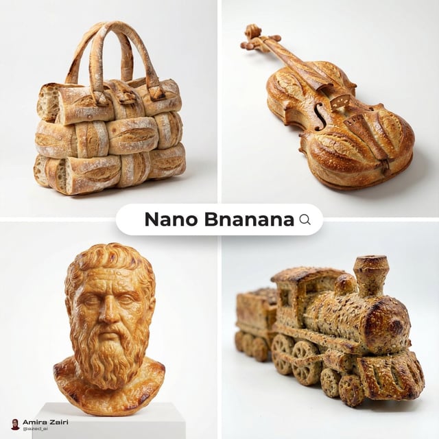 A highly realistic sculpture of a [object], crafted entirely from [bread type], photorealistic, ultr