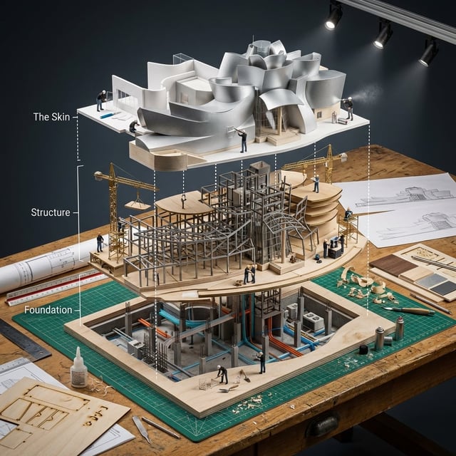 Input Variable: [Any Famous Building - Guggenheim, Burj Khalifa, Sydney Opera House, etc.]