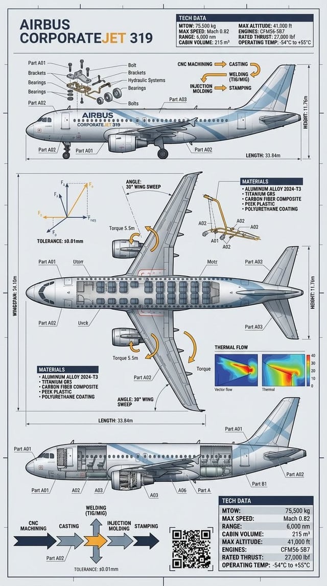 Industrial engineering-style infographic of an object (match exactly the object from the uploaded ph