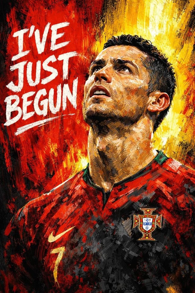 Create a dramatic, digital painting-style portrait of a male footballer looking upwards with a deter