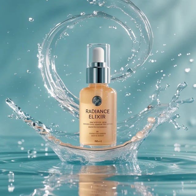 Luxury skincare commercial, ultra-premium aesthetic. Use the provided product image as the exact ref