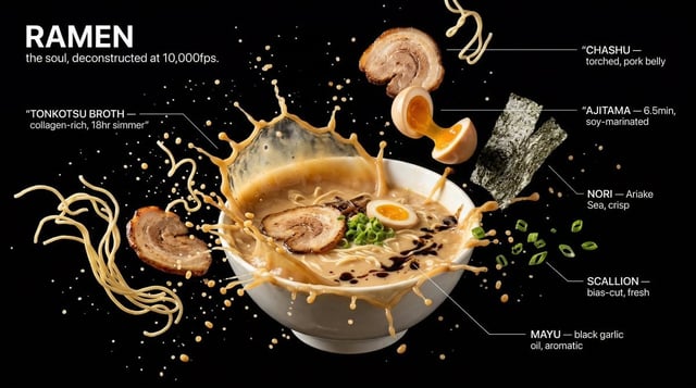 [DISH] captured at the exact millisecond of a dramatic liquid explosion, high-speed photography froz