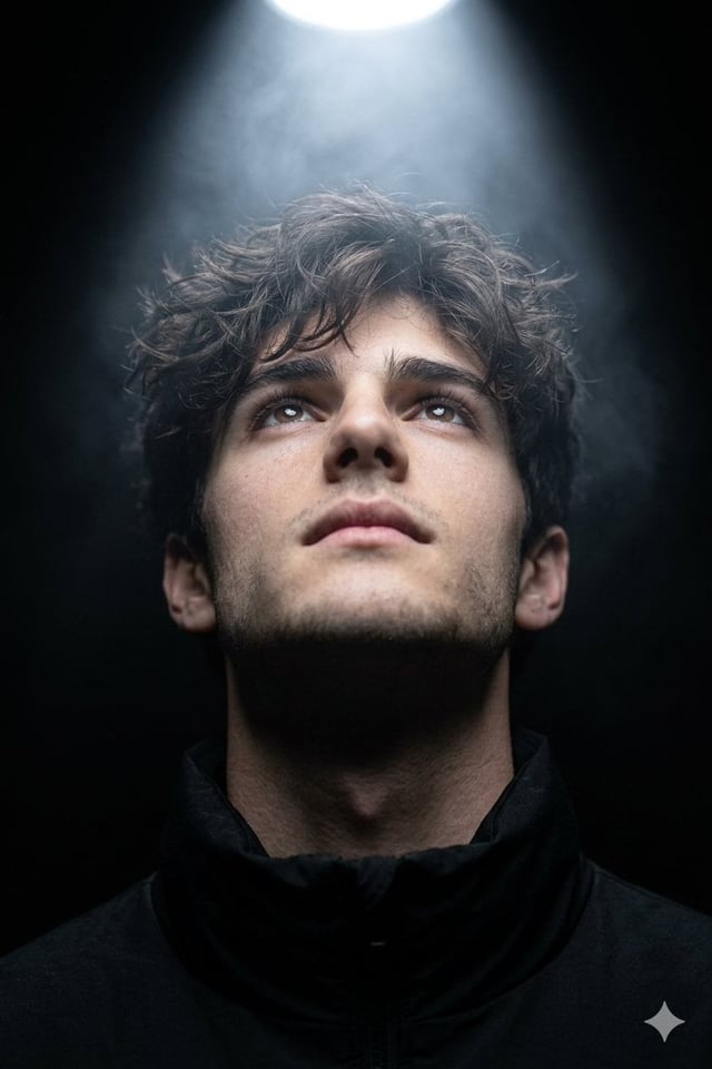 A hyper-realistic cinematic close-up portrait (use uploaded face as reference).
