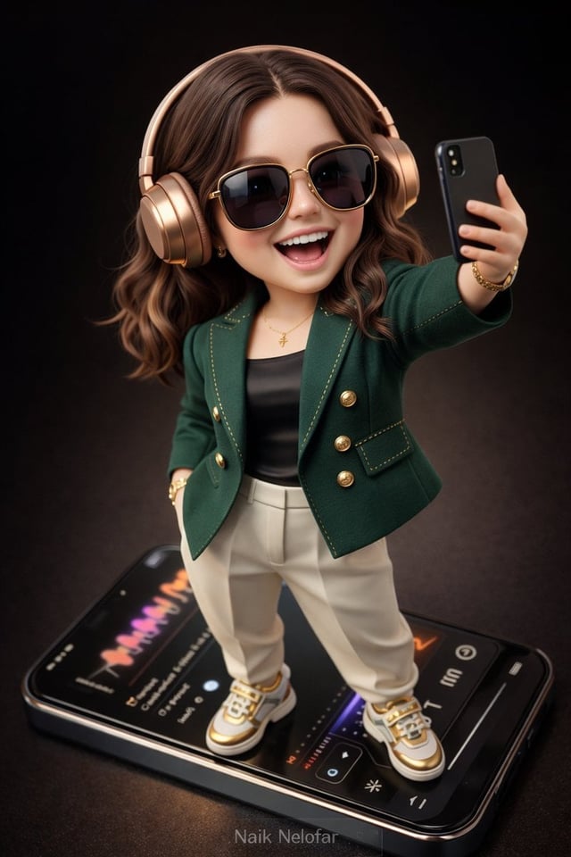 Create a high-detail 3D semi-realistic chibi character with slightly exaggerated cute proportions bu