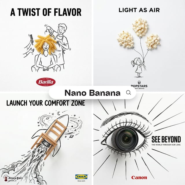 A minimalist and creative advertisement set on a pure white background. A real photographic [Real Ob