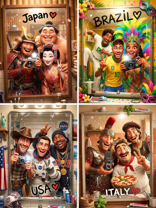 High-quality stylized 3D CGI Pixar-style render, vertical 3:4 composition, three most iconic and rec