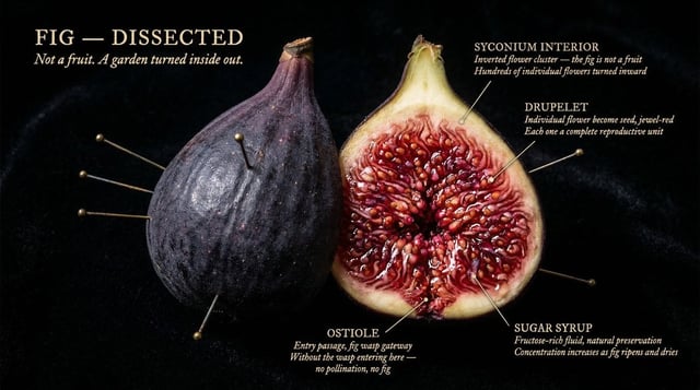 [NATURAL OBJECT] dissected as if by a master naturalist who found it in the wild. Split and pinned o