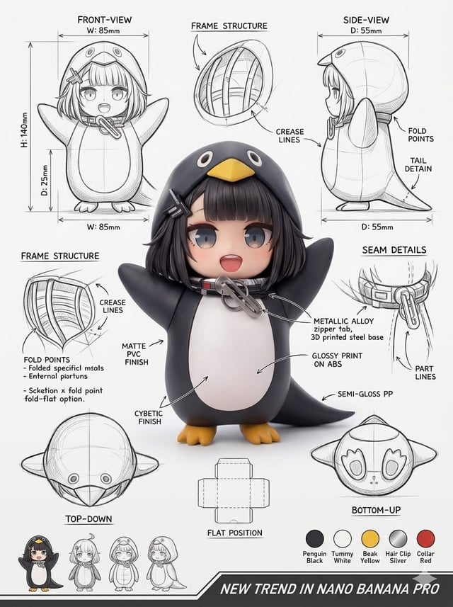 Using the attached image, create an illustration sheet of professional industrial design packaging f