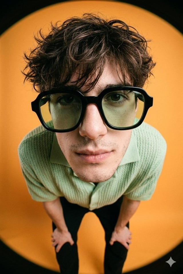 Create a A high-fashion editorial image of a young man, of the person from the uploaded character re