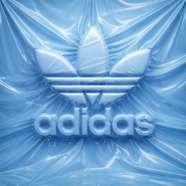 logo completely wrapped in a single layer of elastic plastic or shrink wrap. The shapes of the logo 
