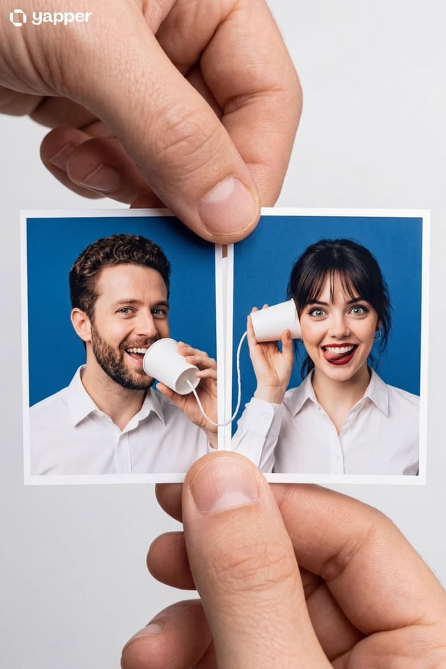 Create a Portrait Master Object: Two passport-sized photo prints held side-by-side by a person's thu