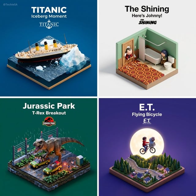 Present a clear, 45° top-down isometric miniature 3D cartoon scene of the iconic scene [SCENE NAME] 