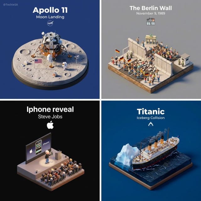 Present a clear, 45° top-down isometric miniature 3D cartoon scene of the historical event “EVENT”, 