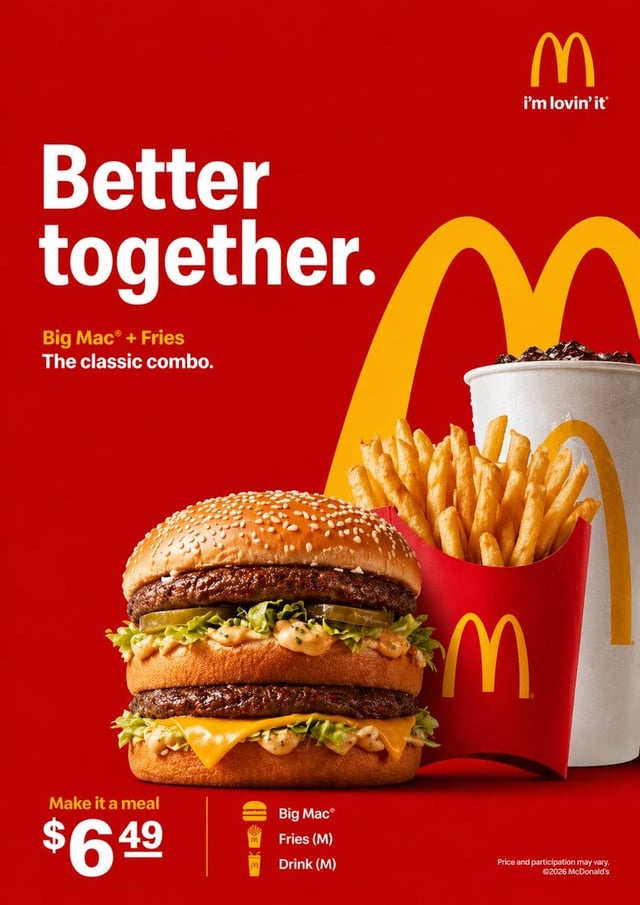 Create a clean, high-quality McDonald’s advertisement.