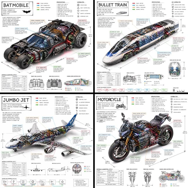 Create a technical infographic of [VEHICLE] with a 45-degree isometric 3D perspective showing the de
