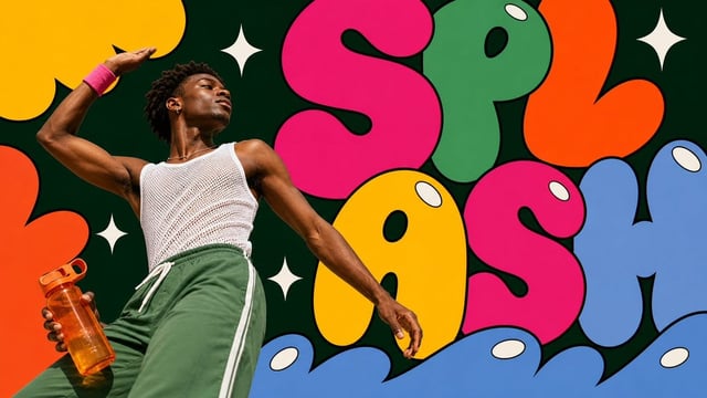 Create an image in pop-bubble-letter-photo-poster-style.
