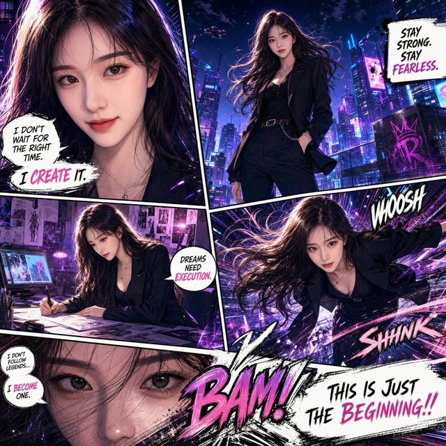 Create a full-page ultra-detailed colored manga illustration based on the provided reference photo. 