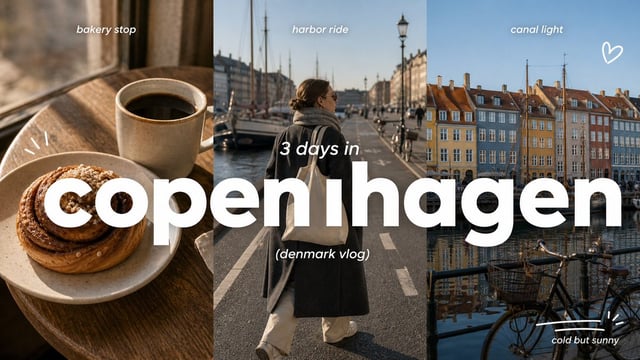 Create a 9:16 image in the "Clean Triptych Travel Vlog Thumbnail" style.