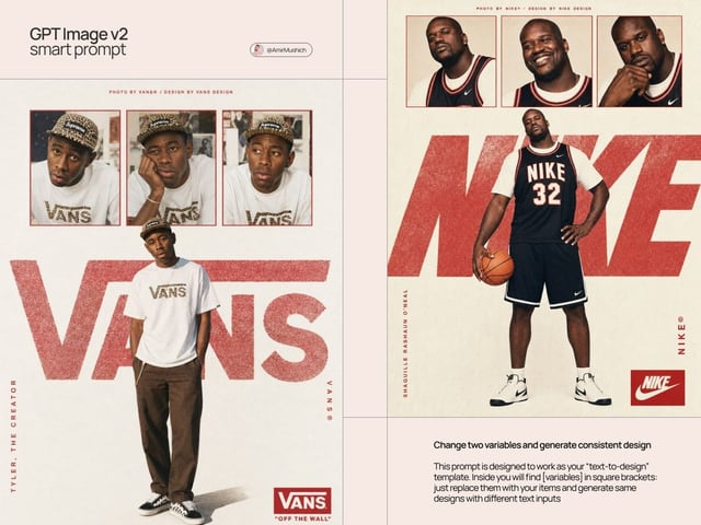 Act as a Streetwear Editorial Designer and Art Director creating a vertical brand poster in the styl