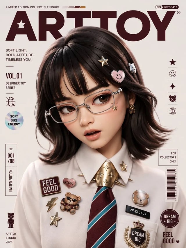 Transform the input image into a premium designer collectible-art toy aesthetic. Preserve the subjec