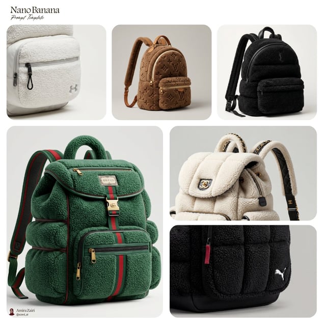 Ultra-detailed hyper-realistic studio photograph of a plush padded backpack designed in the aestheti