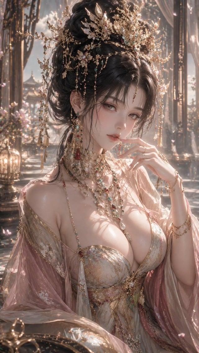 9:16 竖版，高精度 3D CG 东方幻想女性角色人像，3D CG oriental fantasy beauty portrait，anime-style 3D CG character art，