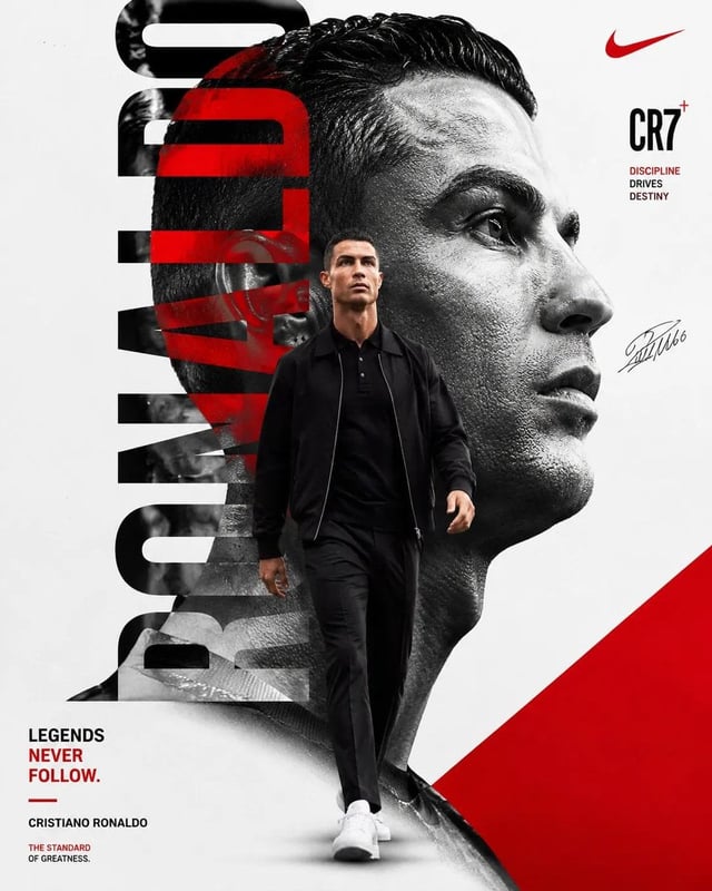Ultra-premium minimalist sports poster featuring a confident man walking forward in an elegant all-b