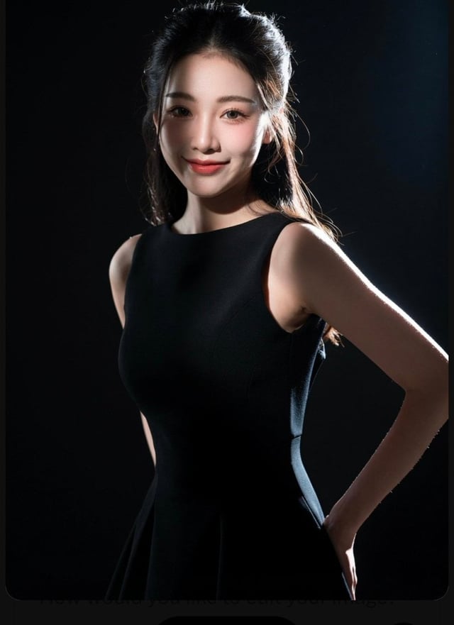 Create a high-end, cinematic studio portrait featuring an elegant East Asian woman and a handsome ma