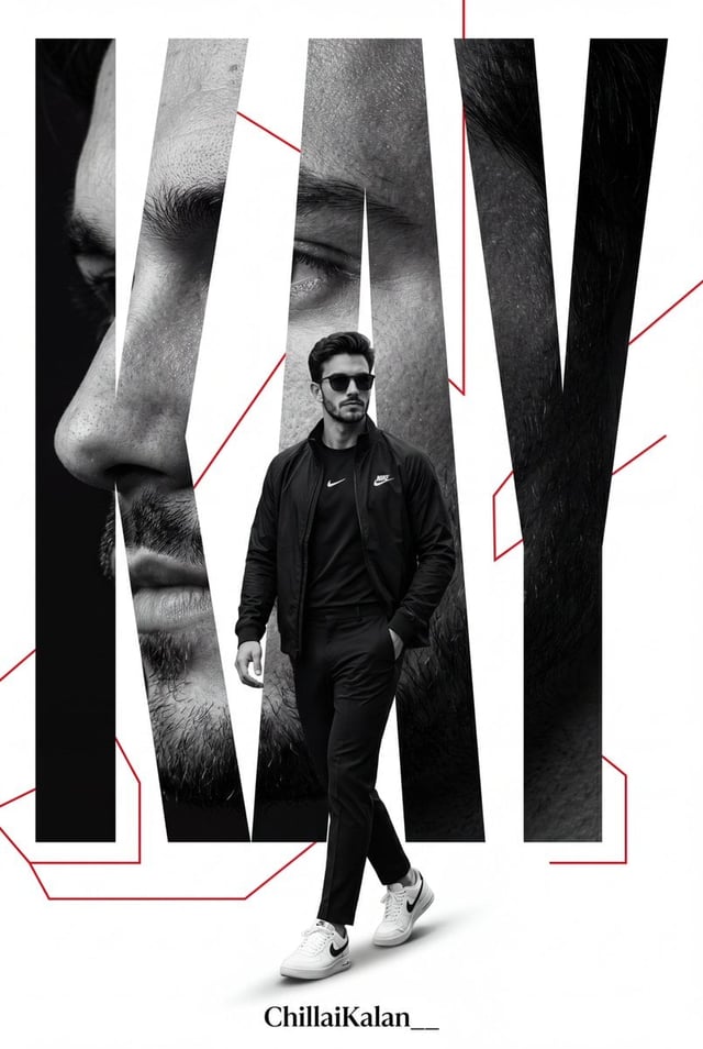 Create Ultra-premium minimalist sports poster featuring a confident man same as refrence image use s
