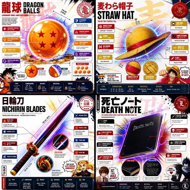 1:1 square anime infographic poster, premium official fanbook spread style — like the Demon Slayer K