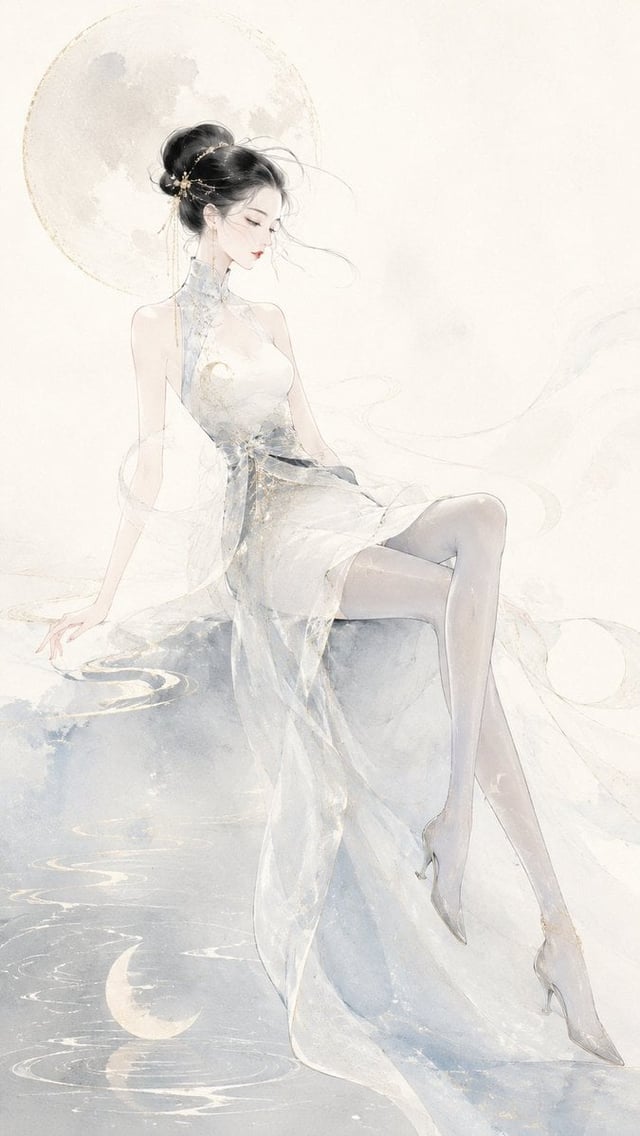 请生成一张 9:16 竖版的原创东方时装插画，主题为[主题名称]。  