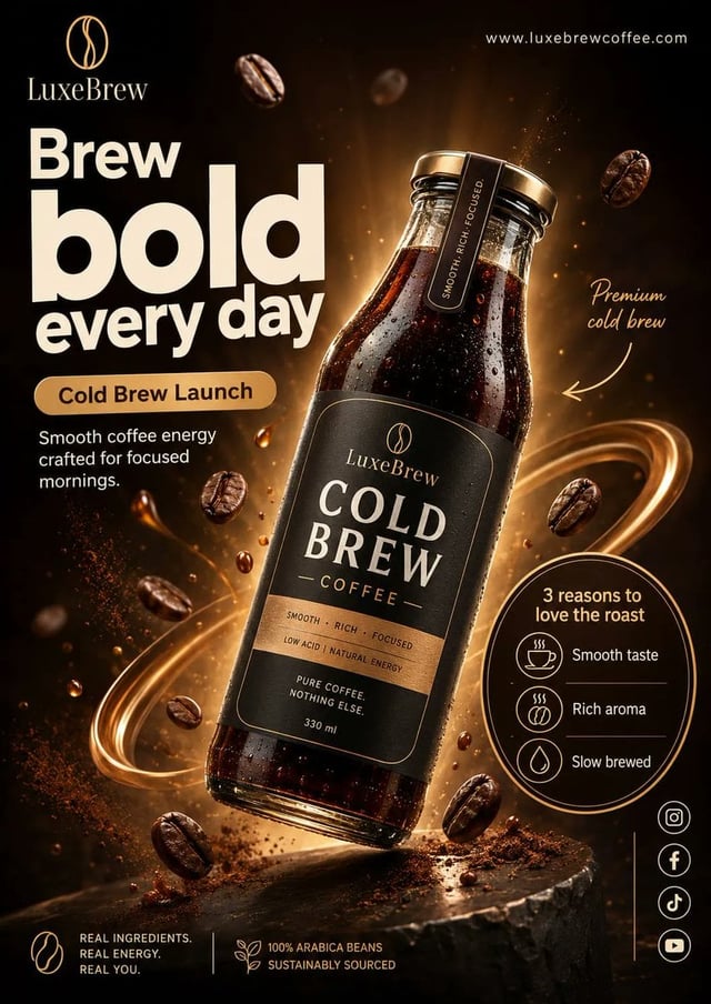 Create a premium commercial advertising poster for [Product Name].