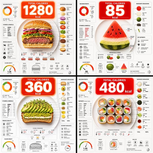“Ultra-clean top-down (90° flat lay) infographic composition. A perfectly centered white ceramic pla