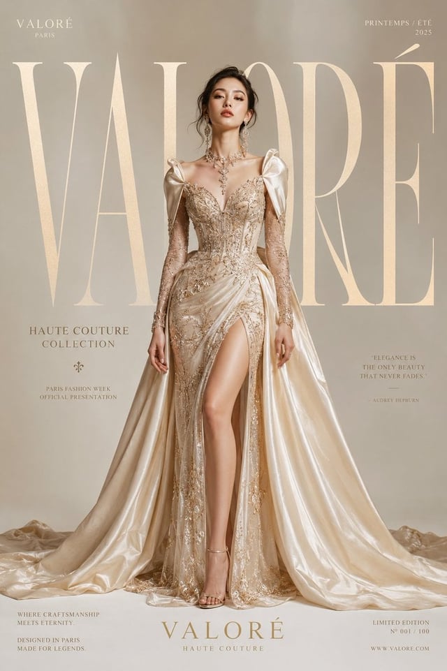 Luxury Haute Couture Fashion Editorial Poster for [BRAND NAME]