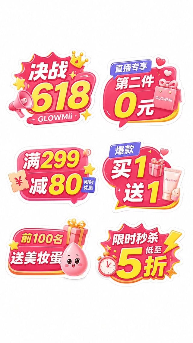 整张图里展示 6 个独立手举牌，每个手举牌都完整可见，彼此分开，不要重叠，不要合并成一个大牌，采用清晰的 2列×3行 排布，整体留白舒服，白色底干净整洁，突出每个手举牌本身。每个案例都是单独一张图，不