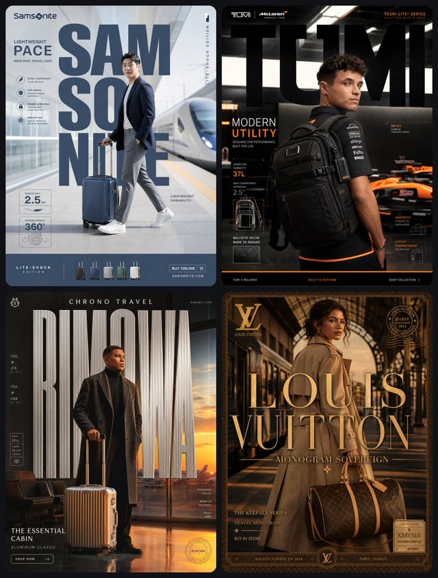 1. Samsonite × Son Heung-min — "LIGHTWEIGHT PACE" (Top-Left Panel)
