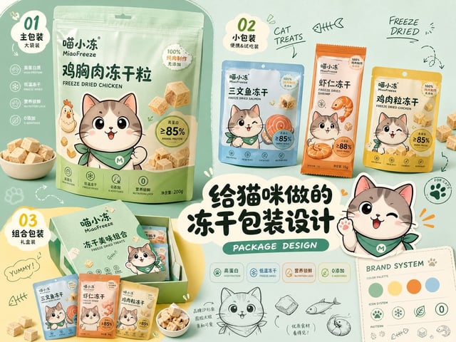 请生成一张横向4:3高清「品牌包装设计提案速览」。