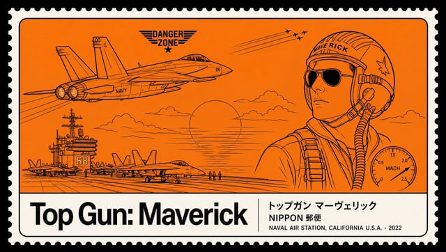 Minimalist Japanese postage stamp movie poster in the "Nano Banana 2" / Nippon Yūbin exhibition seri